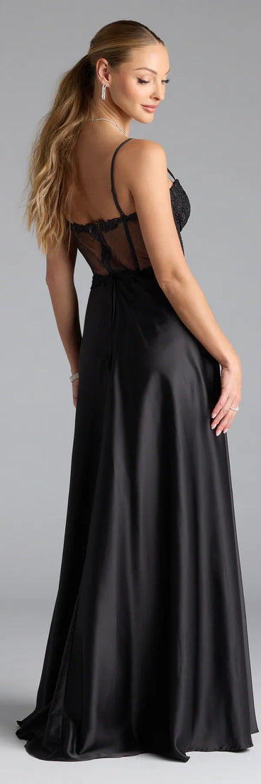 Turn heads at Prom 2025 in this black prom dress, where statement-making details meet the iconic style of the Antonina Sweetheart Corset A-Line Satin Formal Dress.