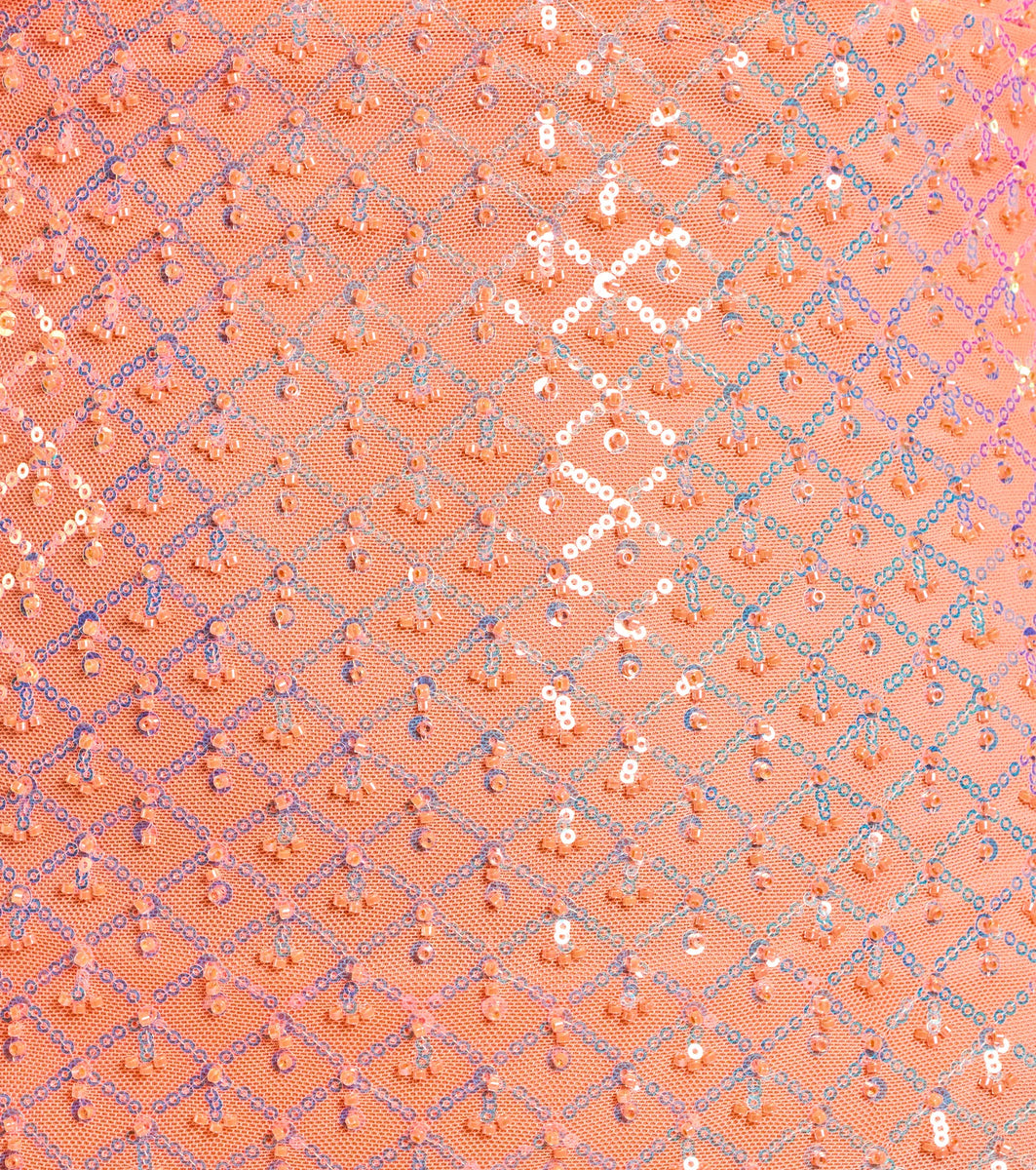 Adria Bead & Sequin Mini Dress