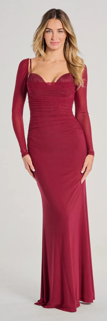 The Kennedy Long Sleeve Corset Mermaid Formal Dress is your new go-to wine dress—effortless, versatile, and made to update your fall style in seconds.