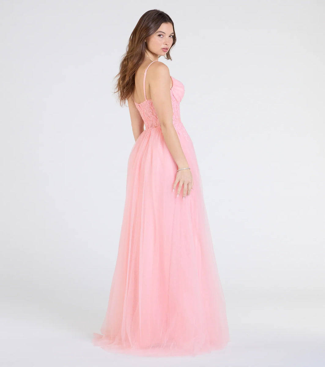 Alia Sequin Applique A-Line Tulle Formal Dress | Windsor Alia Sequin Applique A-Line Tulle Formal Dress | Windsor