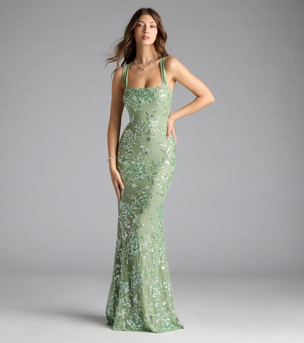 Jimena | Mermaid Spaghetti Straps Dark Green Long Prom Dress