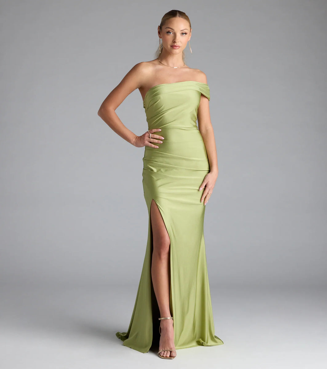 Mona Off-Shoulder Slit Mermaid Formal Dress | Windsor