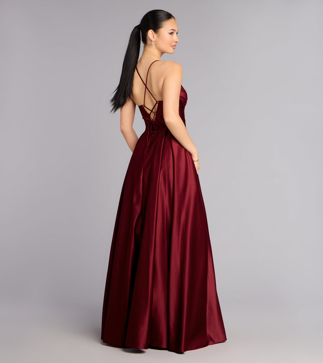 Kaitlynn Satin Lace-Up Ball Gown | Windsor Kaitlynn Satin Lace-Up Ball Gown | Windsor