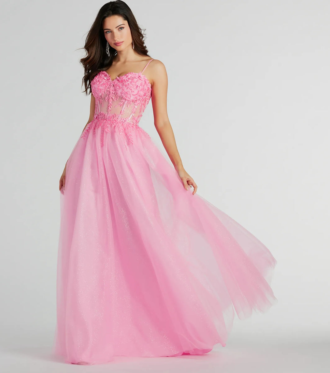 Margo Corset Floral Applique A-Line Ball Gown | Windsor Margo Corset Floral Applique A-Line Ball Gown | Windsor