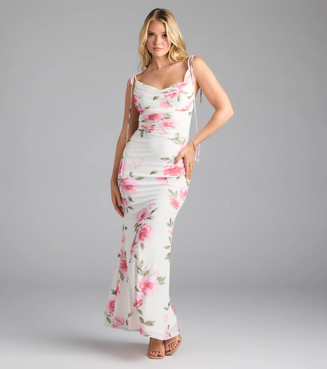 Now In Bloom Open Back Floral Maxi Dress | Windsor