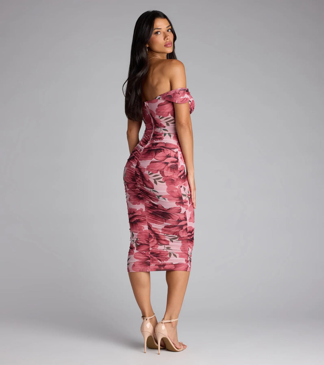 Crush Season Floral Mesh Midi Dress | Windsor