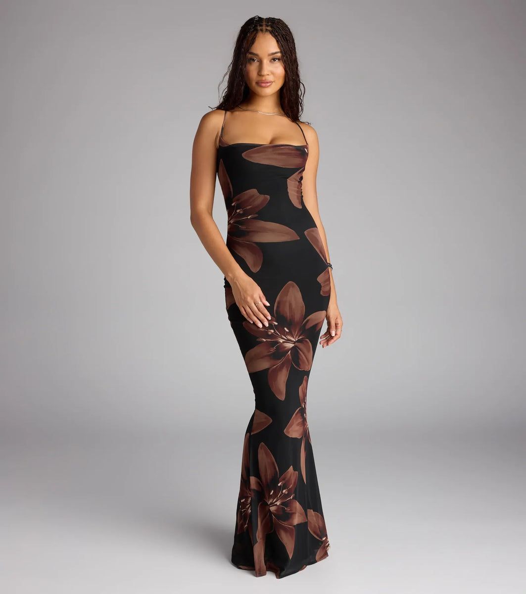 Bloom With Grace Lace-Up Maxi Dress | Windsor