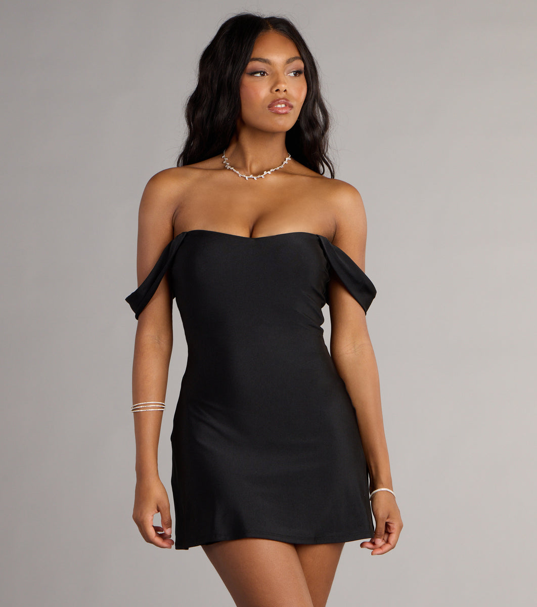Effortless Charm Off-The-Shoulder Mini Dress | Windsor Effortless Charm Off-The-Shoulder Mini Dress | Windsor