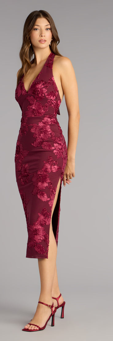 Midnight Garden Floral Midi Dress