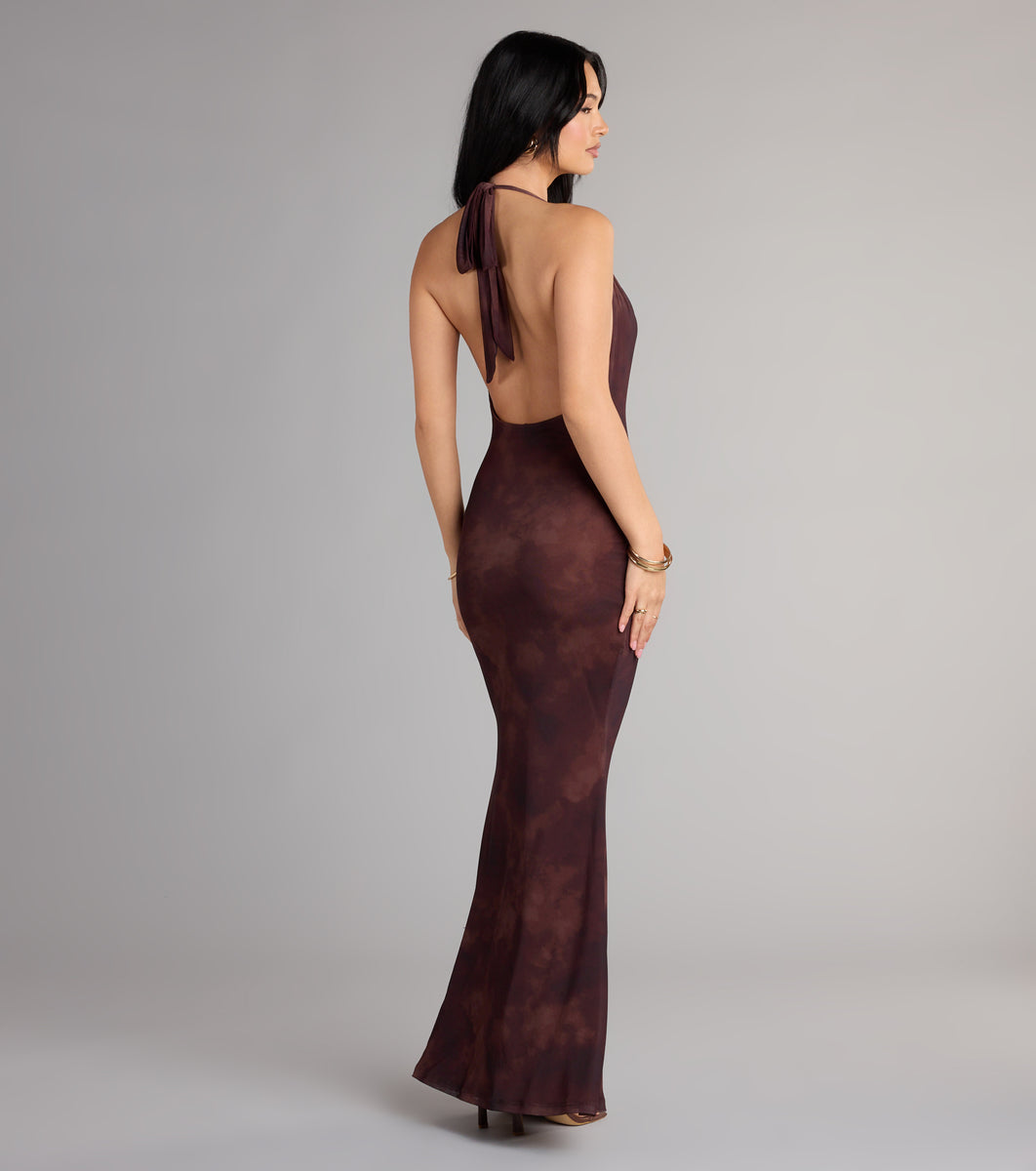 drama halter maxi dress Red Drama Halter Pleat Insert Woven Maxi Dress