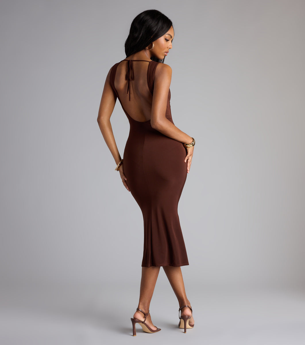 Low-Key Luxe Open Back Midi Dress | Windsor Low-Key Luxe Open Back Midi Dress | Windsor