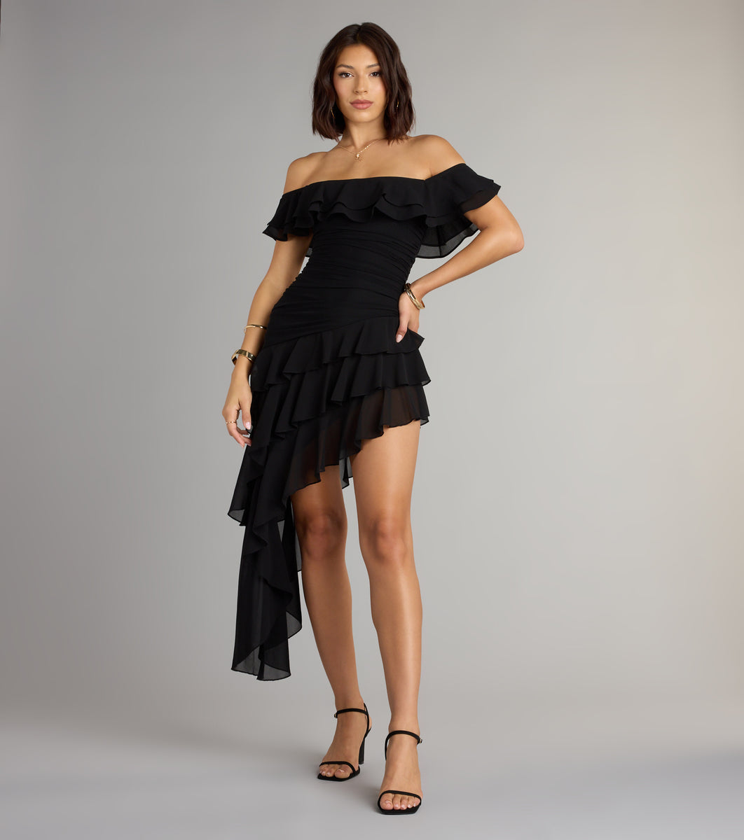 Drama Me Softly Ruffle Chiffon Mini Dress | Windsor Drama Me Softly Ruffle Chiffon Mini Dress | Windsor