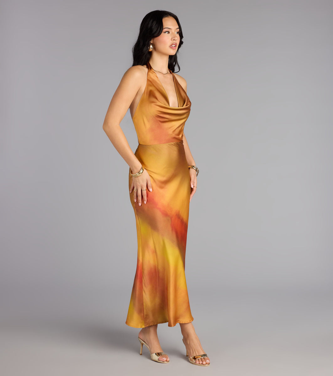 glow one shoulder midi dress sunset Amazon.com: Petal & Pup Glow One Shoulder Midi Dress