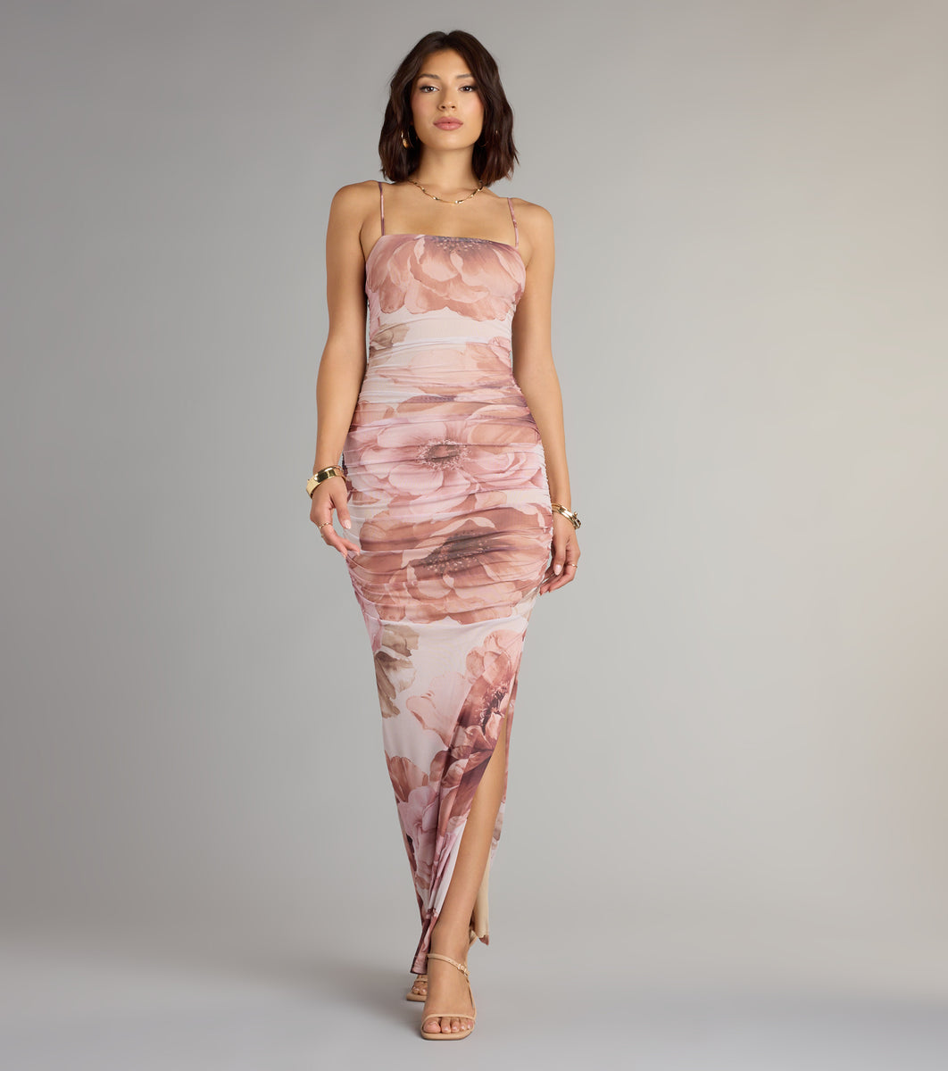 glow mesh dress Garden Party Glow Floral Mesh Maxi Dress