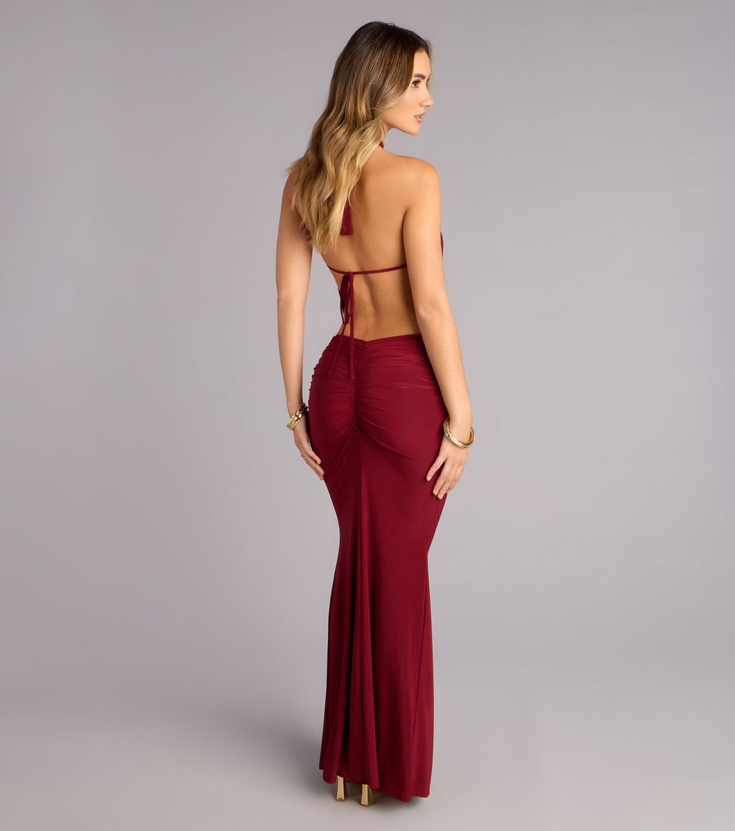 Vestiti Subdued Schiena Subdued Abiti Lunghi Unforgettable Entrance Plunge  Neck Maxi Dress Windsor