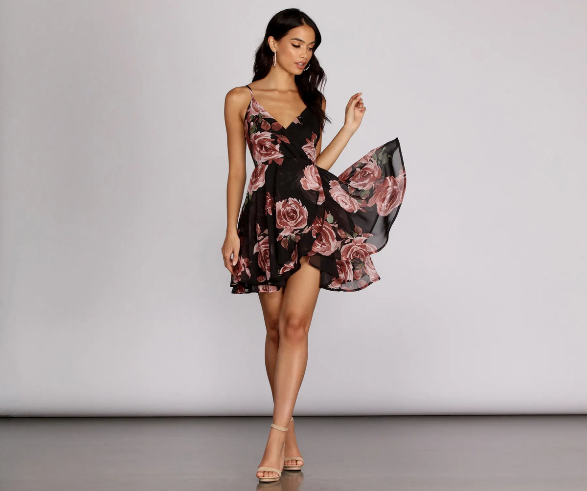 Enchanted Garden Surplice Skater Dress
