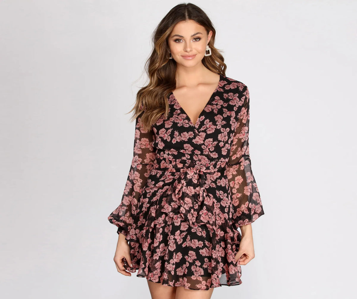 Flirty In Floral Chiffon Skater Dress | Windsor
