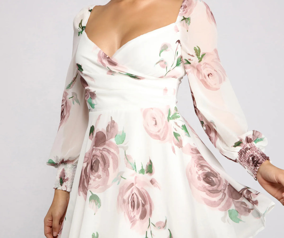 Flowy Feels Floral Chiffon Mini Dress | Windsor Flowy Feels Floral Chiffon Mini Dress | Windsor