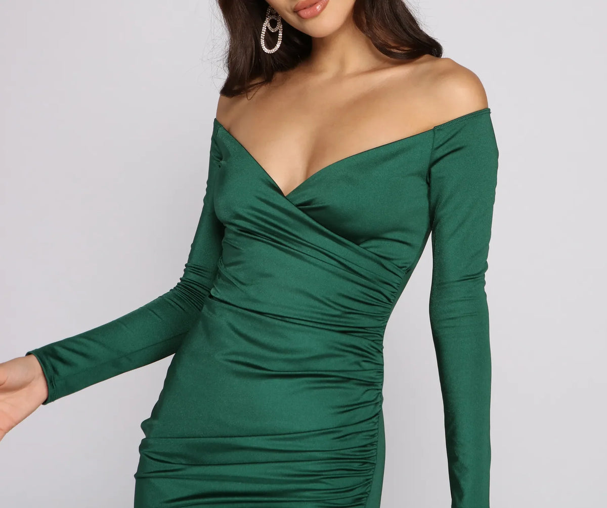 Off-Shoulder Luxe Mini Dress
