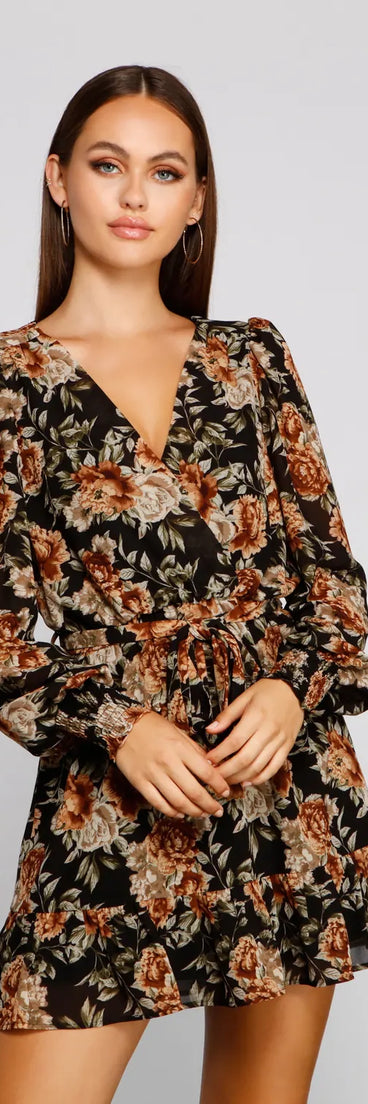 Ruffled Romance Floral Skater Dress