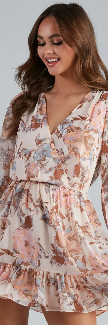 Southern Charm Floral Chiffon A-Line Dress