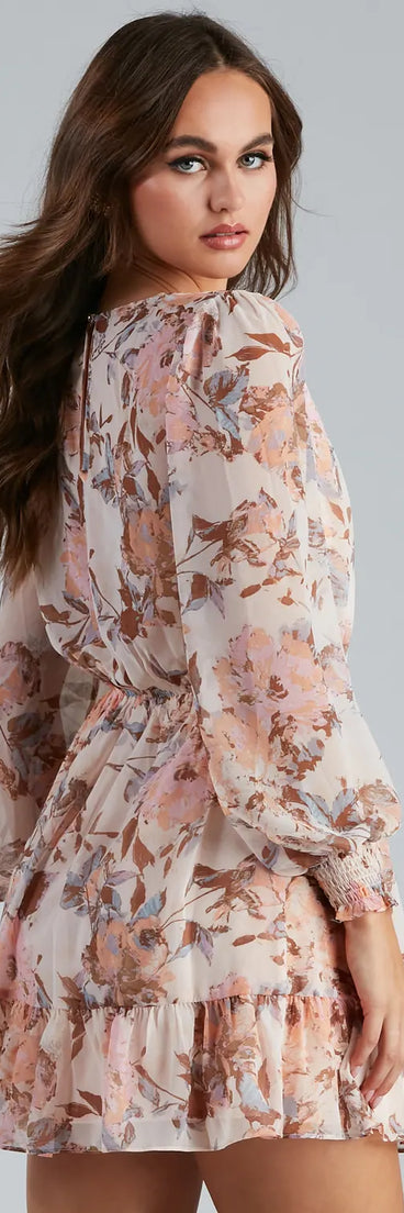 Southern Charm Floral Chiffon A-Line Dress