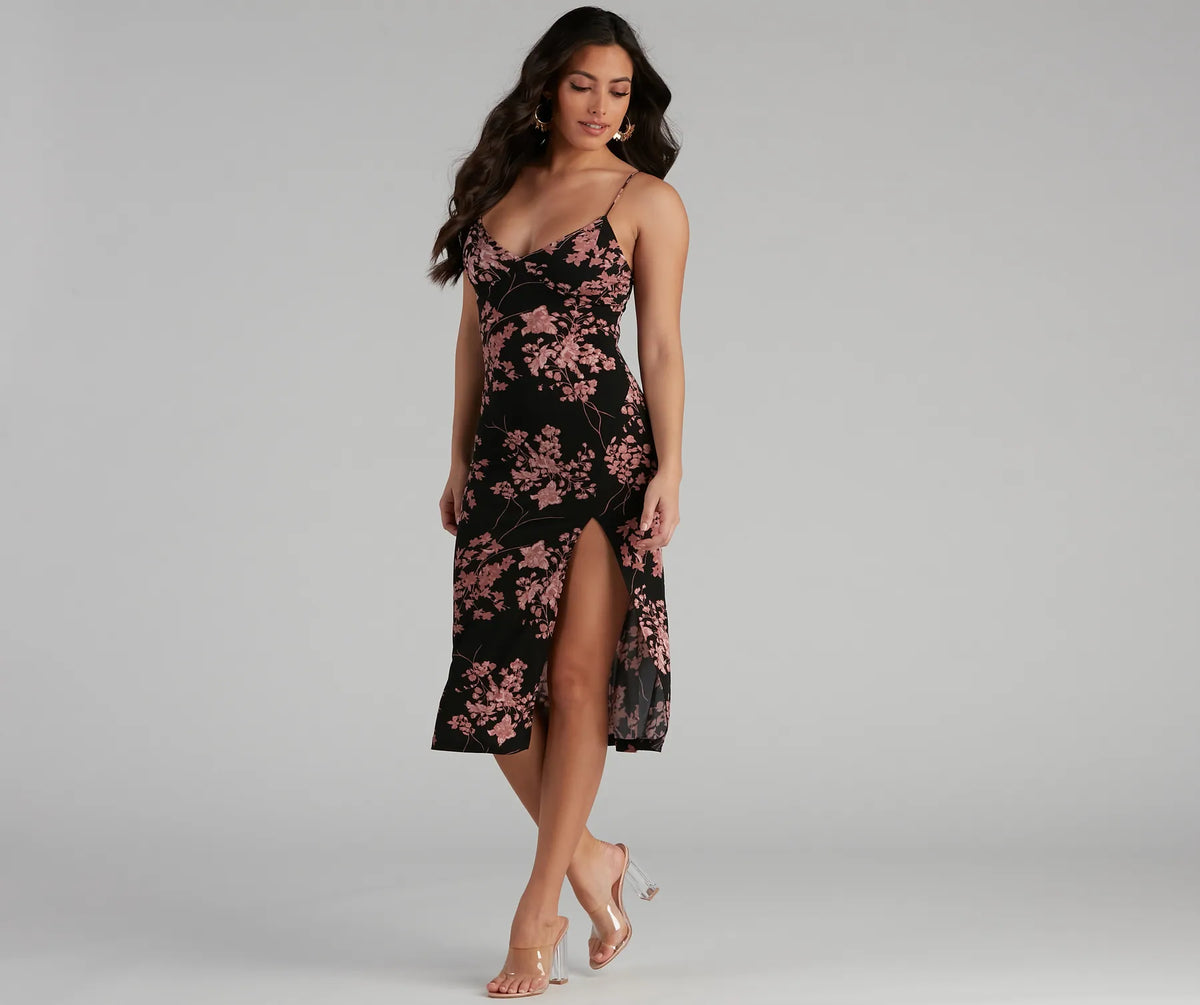 ワンピース Gather Volume Long Dress Cherry Blossom Cherry Blossom Lace Up Dress (White/Pink) - S