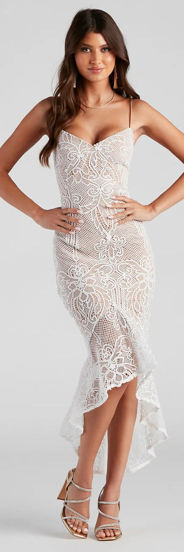 Timelessly Chic High Low Lace Dress