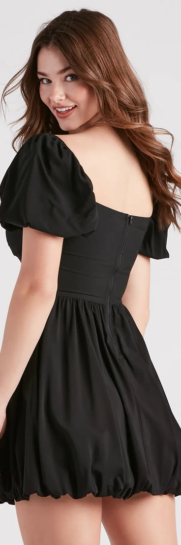 Pop On Over Bubble Hem Skater Dress