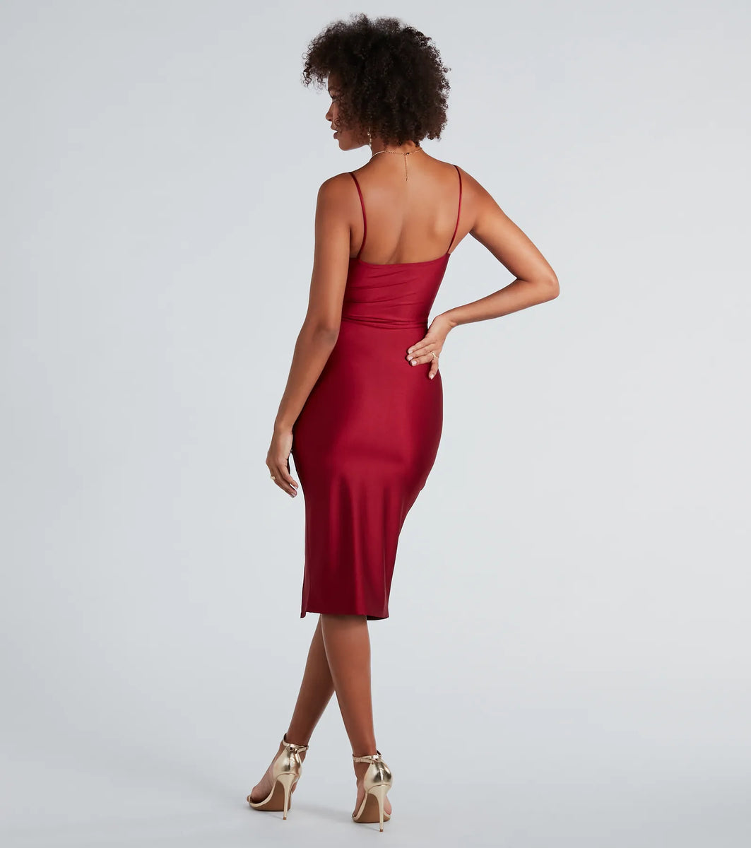 High Ratings Surplice V-Neck Midi Dress | Windsor
