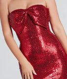 Unreal Shine Perfection Sequin Bow Mini Dress