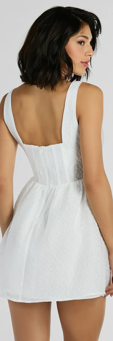 Cottage Core Cutie Square Neck Corset Skater Dress