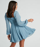 Dreamy Vibes Long Sleeve Chiffon Skater Dress