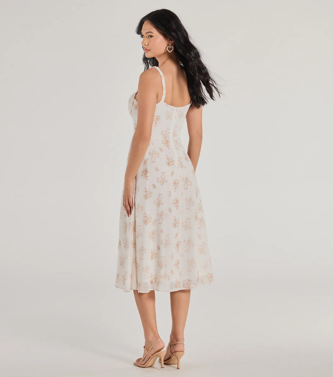 パーティードレス Silk Chiffon Midi Dress SARAHHANN-SS25-LOOK08-