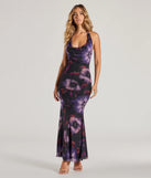 The stunning Sultry Fave Halter Cowl Neck Floral Maxi Dress provides a chic silhouette and party-ready details that make it a standout black dress for cocktail events, New Year's Eve parties, or as a winter wedding guest look.