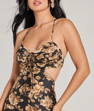 Elevate your winter wardrobe with the Gorgeous Bloom Floral Satin Maxi Dress— a party-ready black cocktail dress featuring seasonal accents and a sophisticated style, ideal for semi-formal holiday events from family dinners to NYE celebrations.