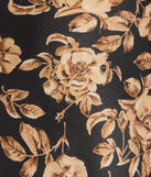 The Gorgeous Bloom Floral Satin Maxi Dress in black combines chic design and festive charm, offering a cocktail dress perfect for winter cocktail parties, work events, and holiday soirées.