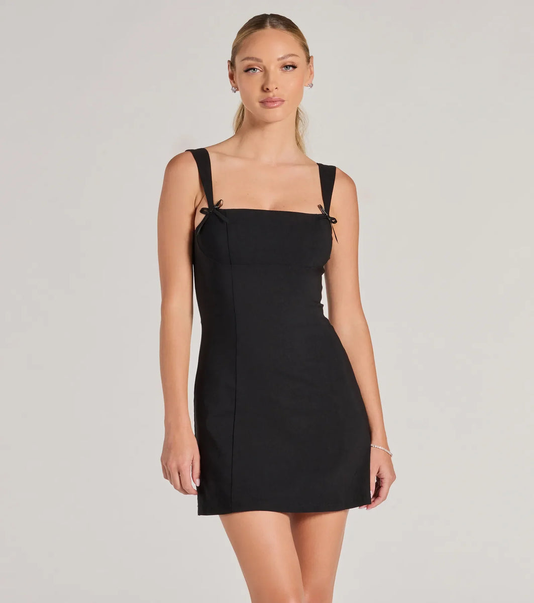 Effortless And Chic Bow Trim Mini Dress | Windsor