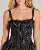 The Pretty Vibes Polka Dot Drop Waist Skater Dress is a black holiday dress with a festive style, crafted from luxe fabrics and with unique design accents, a perfect pick as your holiday party dress.