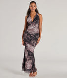Make a statement in the Drama-Worthy Abstract Floral Mesh Maxi Dress, a black bodycon dresses that blends unique design details with a tight silhouette for a head-turning holiday or New Year's eve dress.