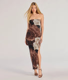 The Grandeur Blooms Strapless Slit Floral Maxi Dress is an essential holiday or NYE dress that pairs chic style with versatility making it perfect for cocktail events, New Year's Eve parties, or as a winter wedding guest look.