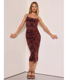 Petal Perfection Floral Ruched Midi Dress