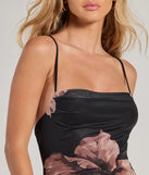 The Romance Era Floral Lace-Up Back Long Mermaid Dress is an elegant black formal dress in a rich seasonal color and with unique design accents that make dressing up for winter parties, holiday balls, or festive gatherings effortless!