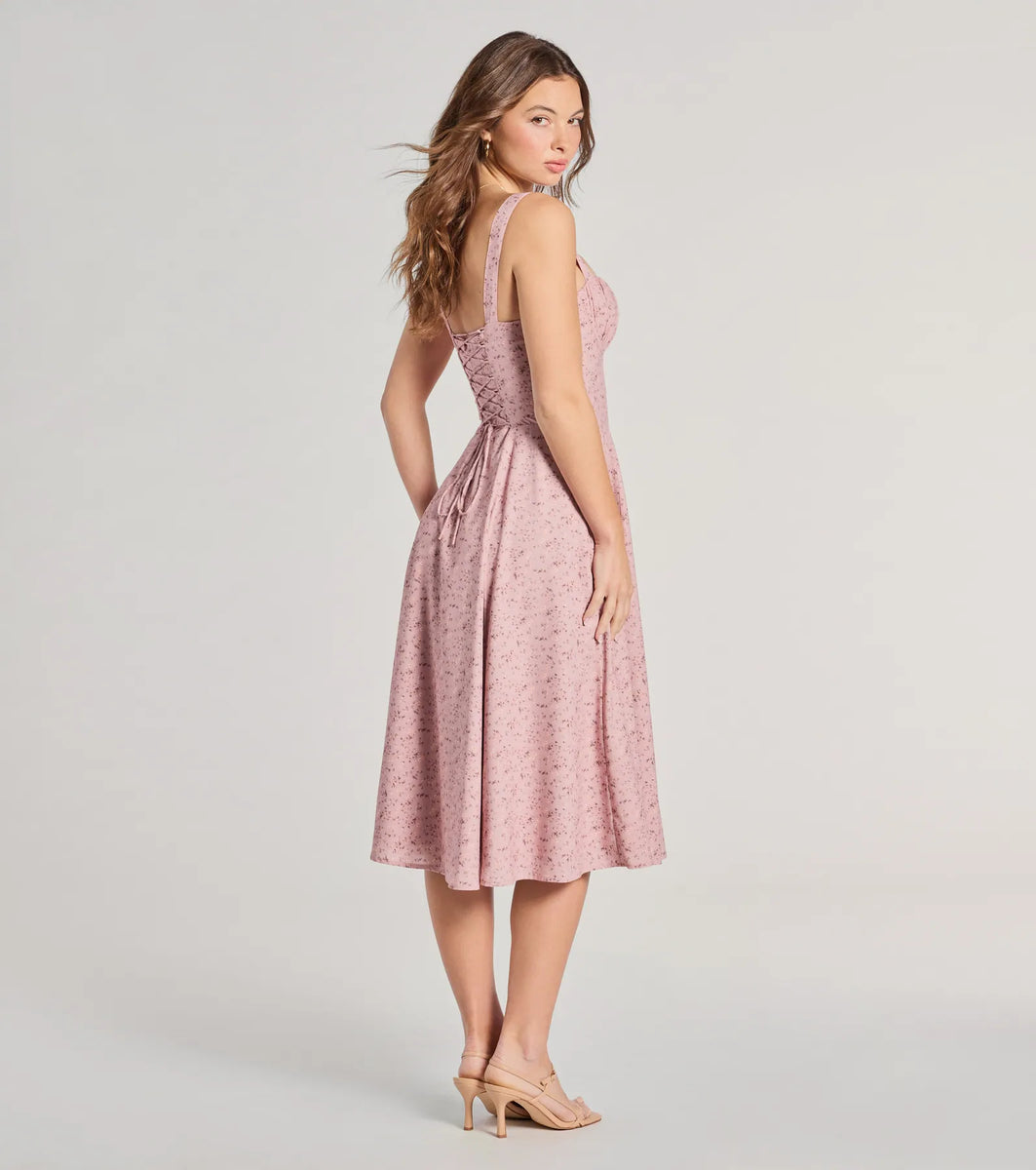 ワンピース herlipto Front Lace-up Midi Dress 01_2700_224e545e-7efc-44f5-