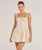 The Flirt It Up Floral Jacquard Satin Corset Skater Dress is a ivory dress, an essential holiday or NYE dress that pairs chic style with versatility making it perfect for cocktail events, New Year's Eve parties, or as a winter wedding guest look.