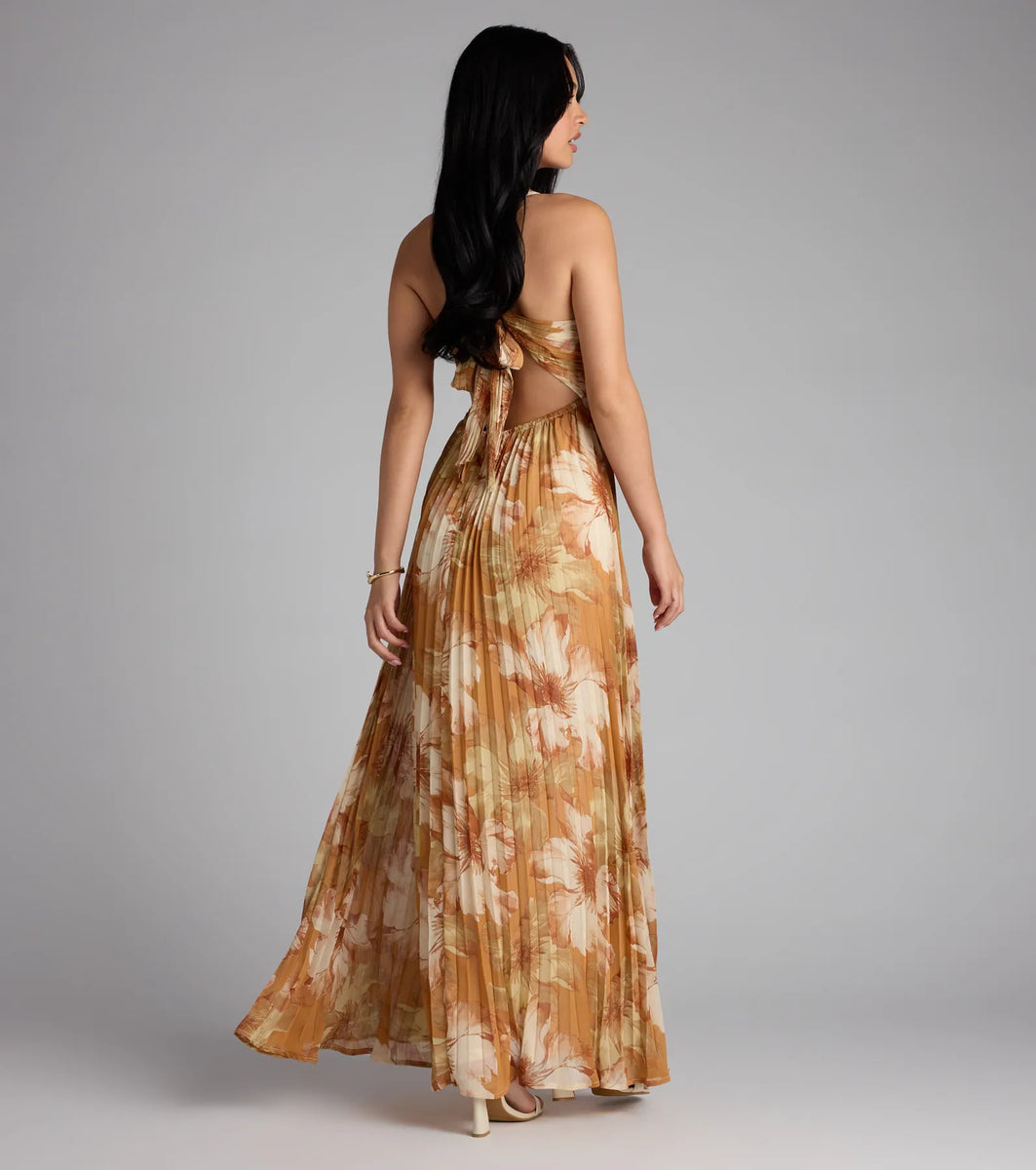 Effortless Enchantment Floral Pleated Maxi Dress | Windsor