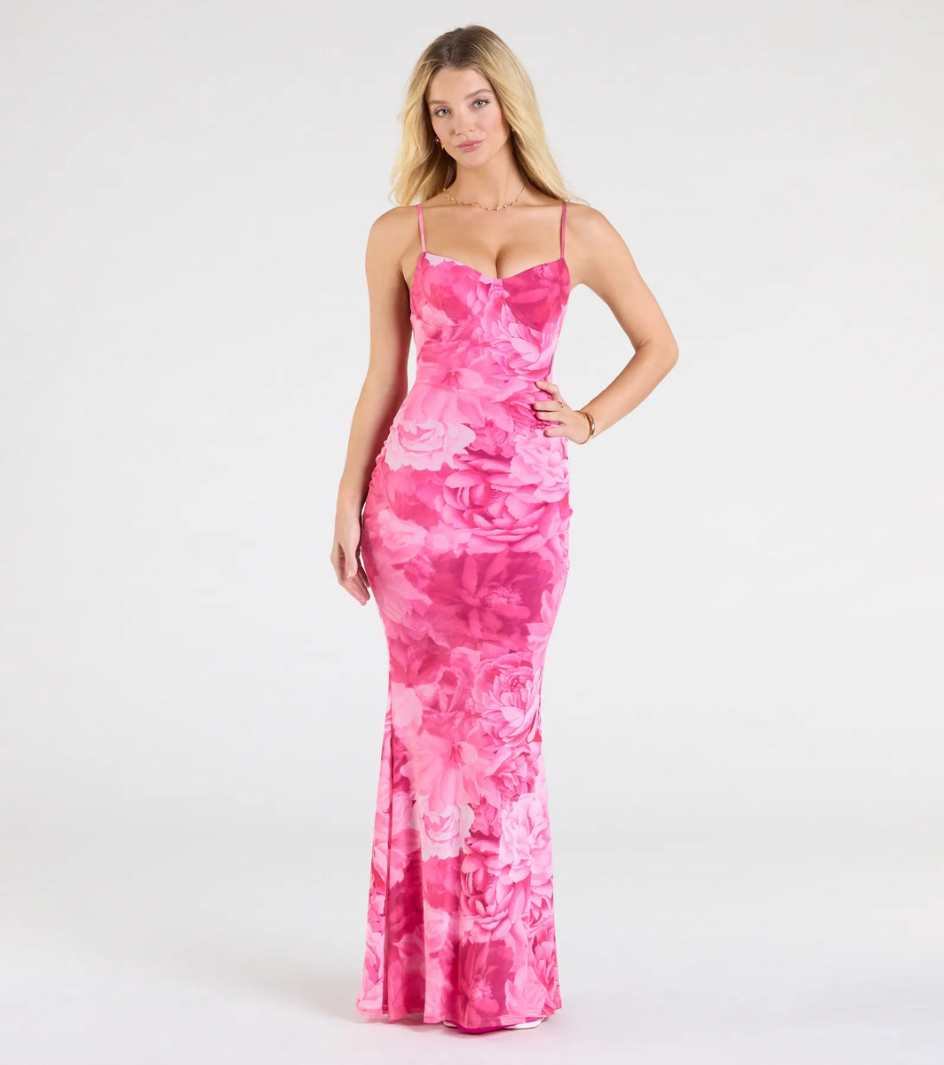 Gorgeous Look Floral Mesh Maxi Dress | Windsor Gorgeous Look Floral Mesh Maxi Dress | Windsor