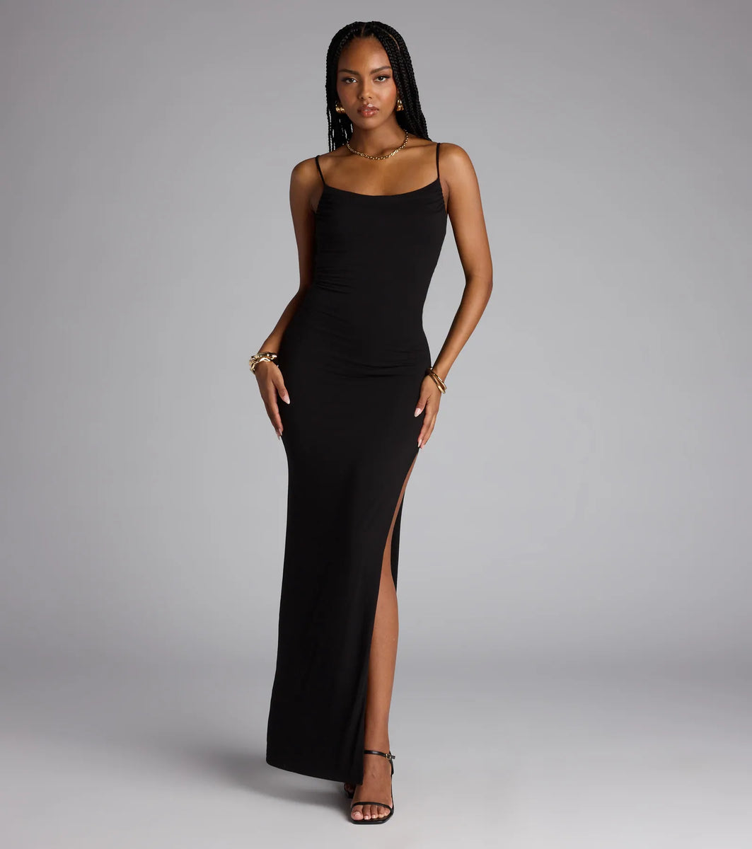 All Eyes On You High Slit Maxi Dress | Windsor