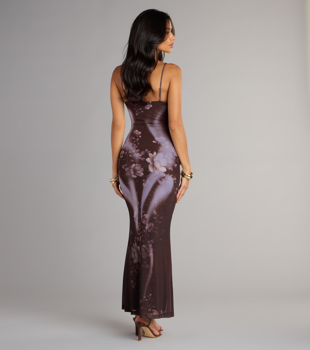 Moonlit Bloom Abstract Floral Maxi Dress | Windsor