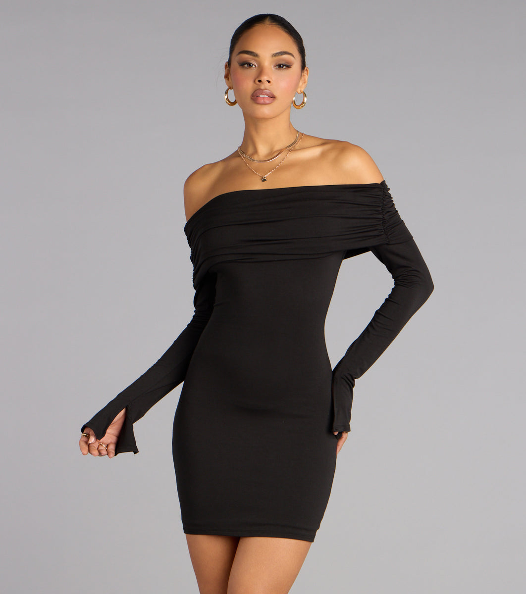 Golden Hour Off-The-Shoulder Mini Dress | Windsor Golden Hour Off-The-Shoulder Mini Dress | Windsor